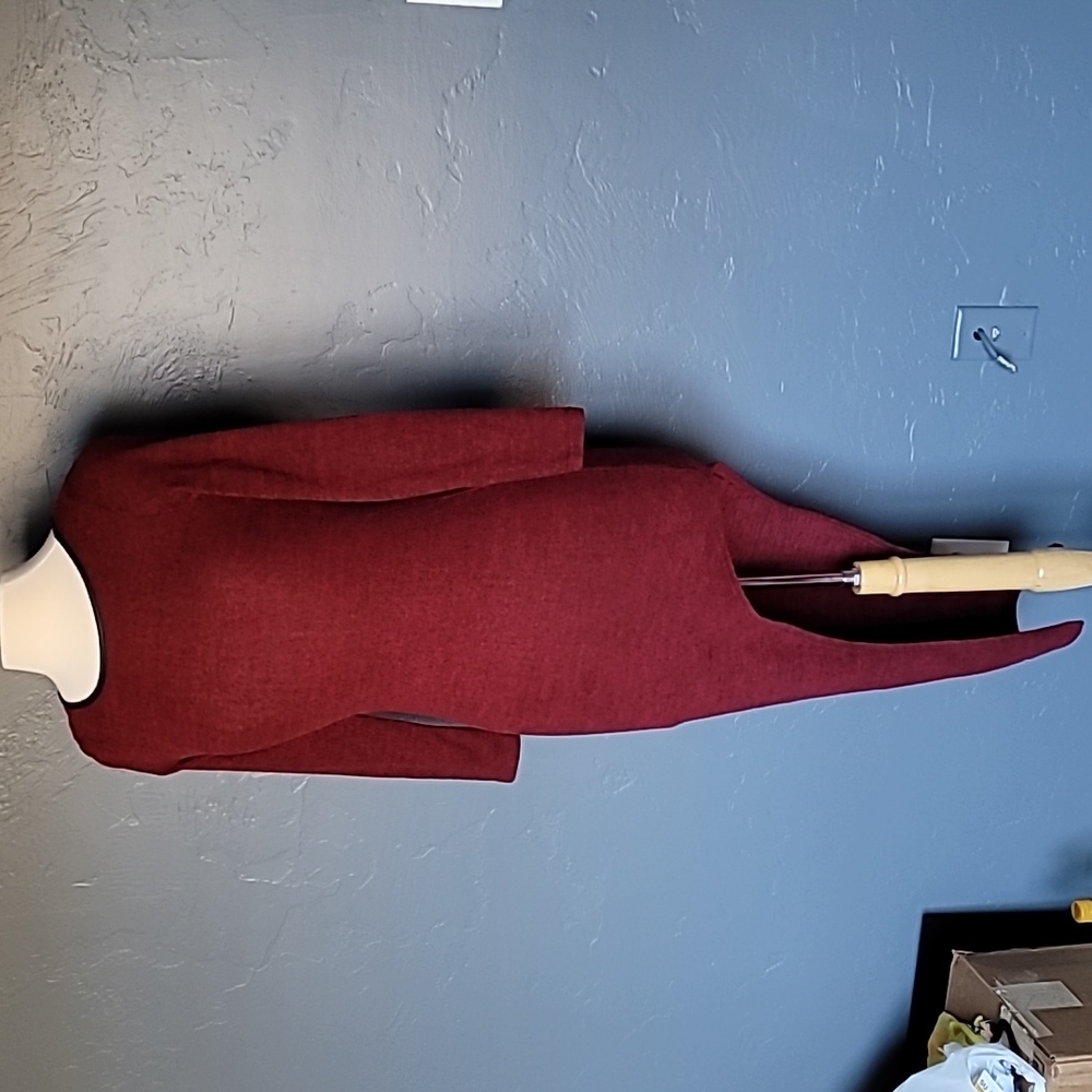 Cleo Dark Maroon Asymmetrical Dress EUC - Picture 3 of 12